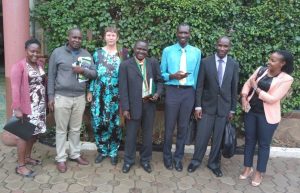 Group Photo of PHARMBIOTRAC Team, hosting THETA Executive Director Dr. Joseph Kabera Baguma and Mr. Alex Erejo, Senior Programme Officer on 03rd April 2018