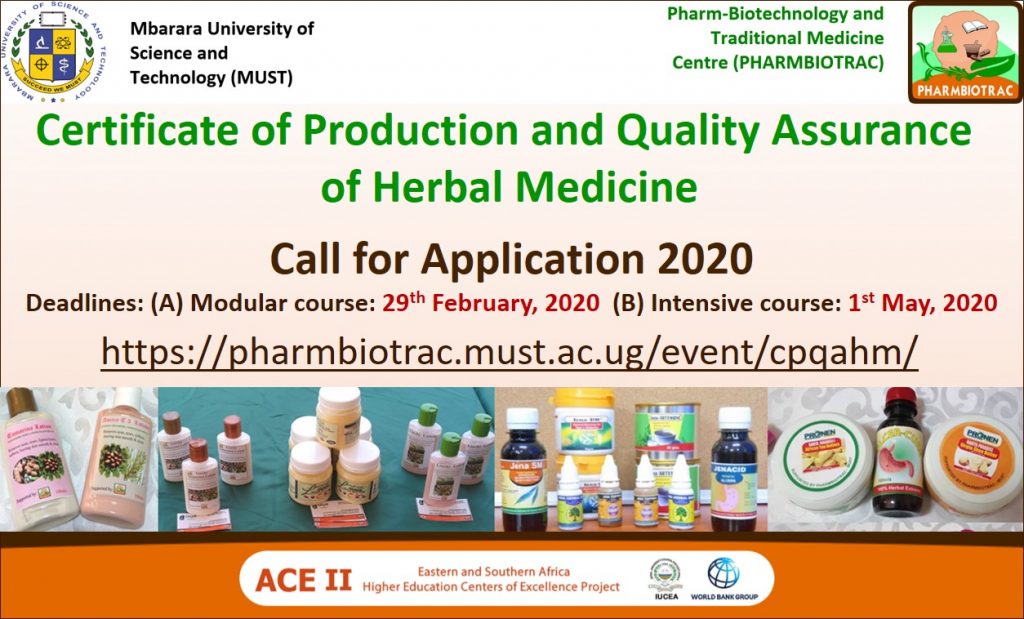Call for Application: Certificate of Production and Quality Assurance of Herbal Medicine (CPQAHM)